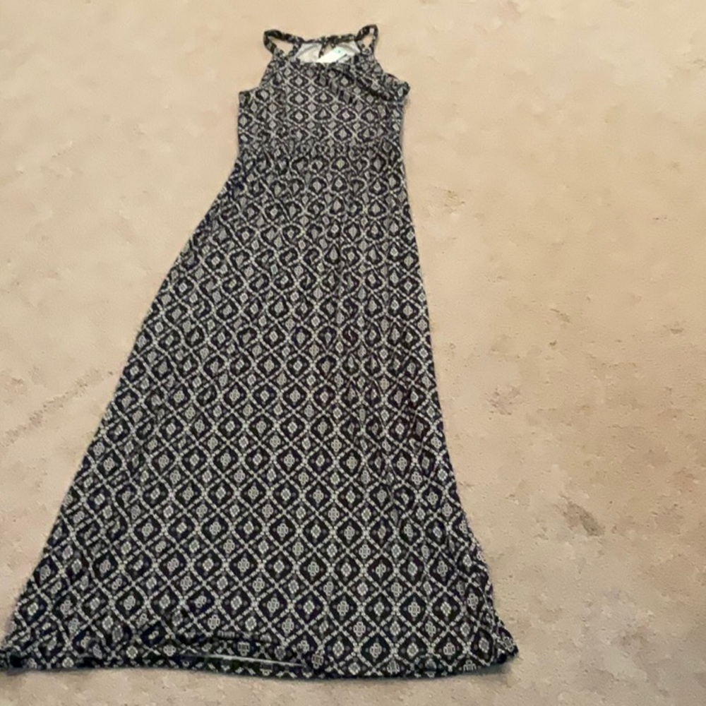 Papermoon sleeveless Maxi dress, navy and white. Size small.